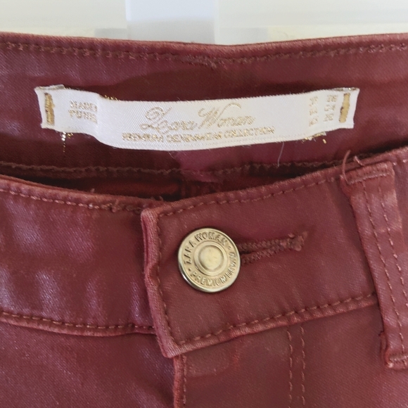 Zara Women's Primum Denim Burgundy Skinny Jeans Size 4 - Picture 2 of 5